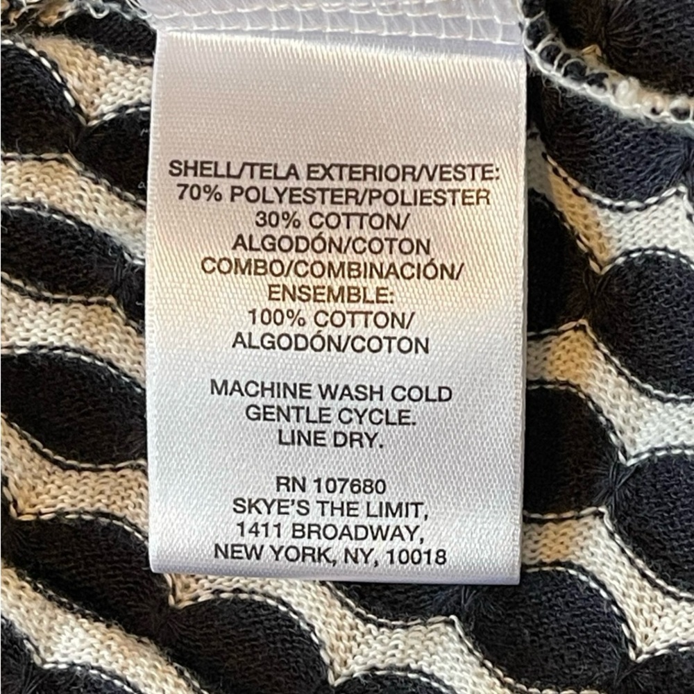 Black White Polka Dot Eyelet Lace Sleeveless Blouse Ruffle Hem Flowy Top Medium - Picture 12 of 12